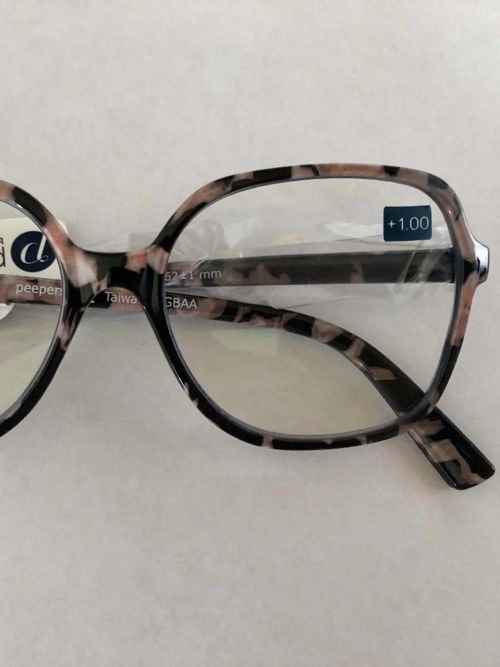 New Pink Marble Peepers Oversized‎ Blue Light Filtering Readers +1.00